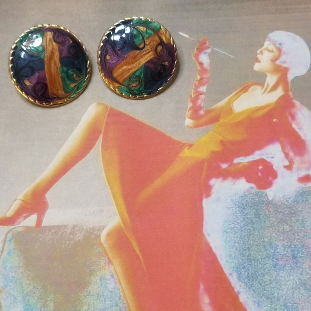 VTG Enamel Post Earrings